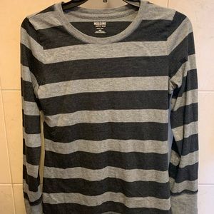 Black and Grey striped long sleeve shirt